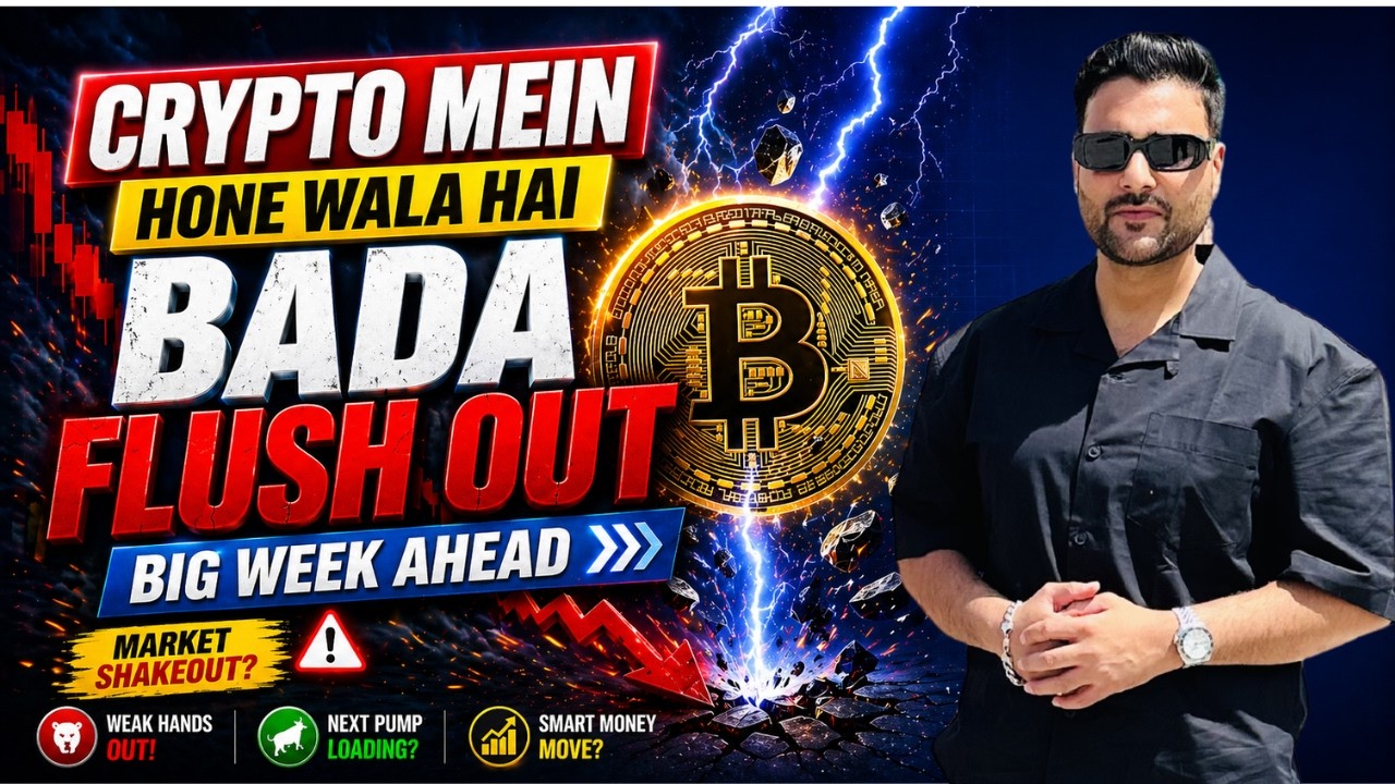 YouTube post by @cryptonianhimanshu for BingX. Caption reads: 👉 Big Flush Out This Week? ⚠️ Crypto Outlook |....