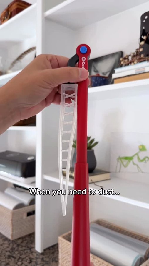 Instagram post by @livecomposed for O-Cedar. Caption reads: #ad The O-Cedar Flex & Catch Duster glides into....