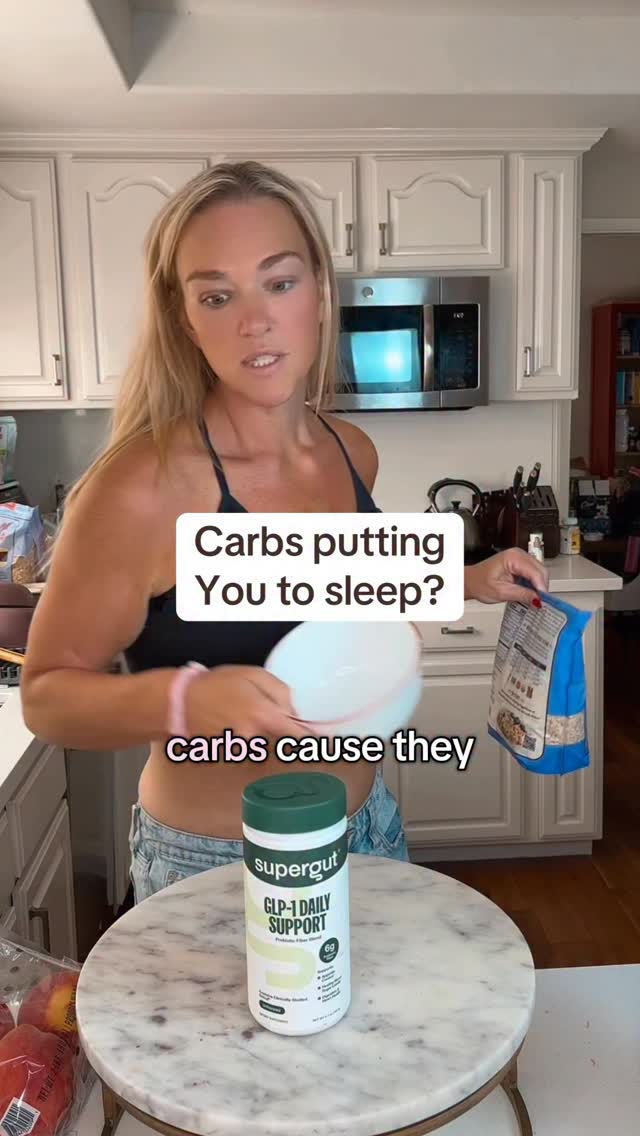 Instagram post by @cgo_of_me for Supergut. Caption reads: Do carbs knock you out an hour later? It’s not the....