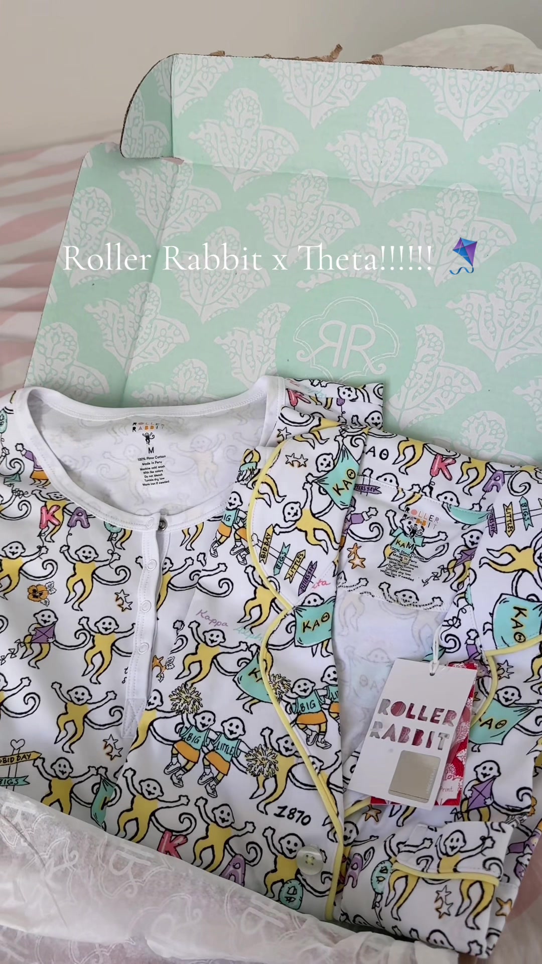 TikTok post by @madelinermartin for Roller Rabbit. Caption reads: THESE ARE PERFFFF @Roller Rabbit YOU NAILED IT!!!....