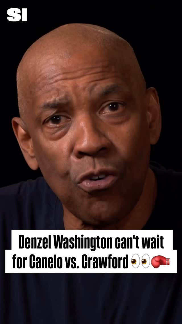 Instagram post by @tbudcrawford for Sports Illustrated. Caption reads: Denzel Washington is hyped for this one....