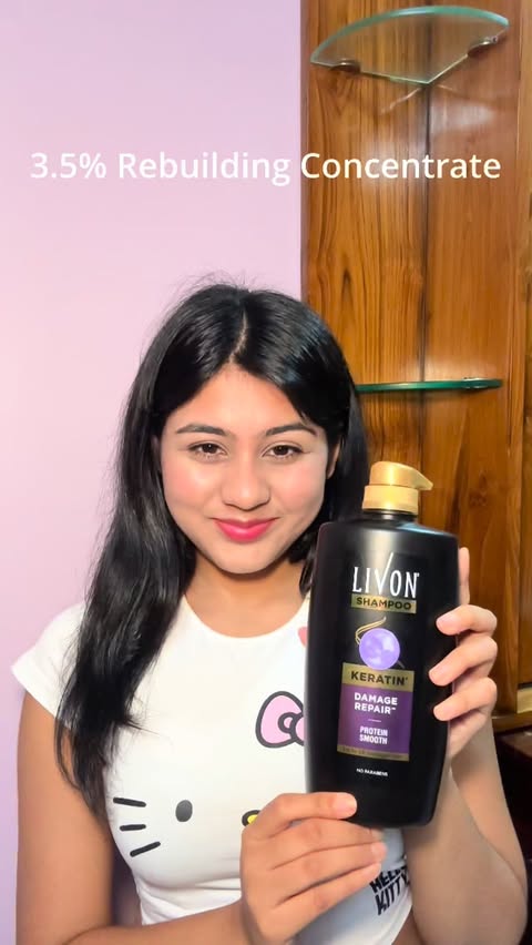 Instagram post by @__ankitaa._____ for Livon. Caption reads: Switching to Livon Keratin Shampoo has honestly....