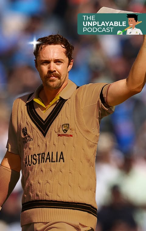 Instagram post by @cricketcomau for Qantas. Caption reads: The campaign for a Travis Head statue at Adelaide....