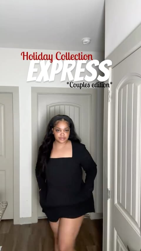 Instagram post by @shidrika for Express. Caption reads: Thank you @express … Just in time for the 
holiday....