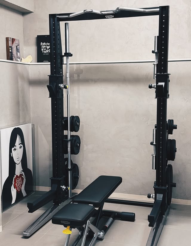 Instagram post by @mandysekiguchi7jr for Technogym. Caption reads: Training with Technogym. Grateful for the support.....