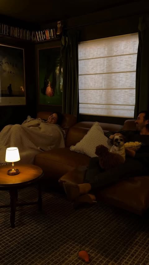 Instagram post by @mrsmckennabarry for Castlery. Caption reads: Our cozy movie nights just got so much cozier....