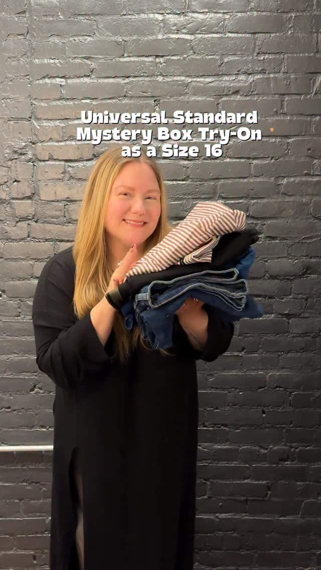Instagram post by @cara_wengen_co for Universal Standard. Caption reads: The @universalstandard Mystery Box is back…and....
