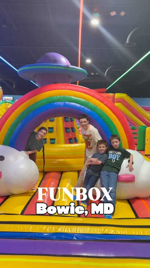 Instagram post by @thriftshoppingandhomeschooling for FUNBOX. Caption reads: [...] fun spending the morning playing at....
