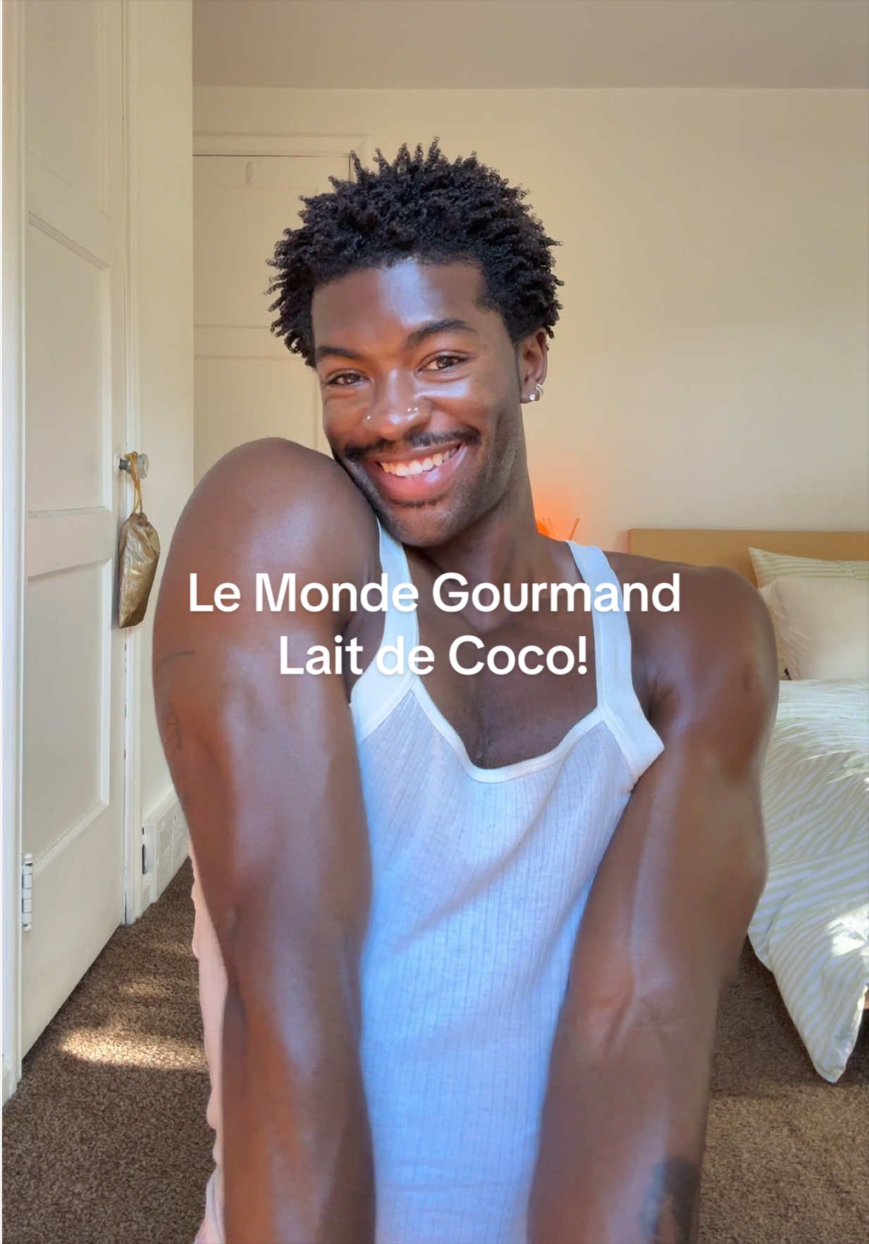TikTok post by @kthru.12 for Le Monde Gourmand. Caption reads: [...] bergamot scent — Lait de Coco by @Le Monde....