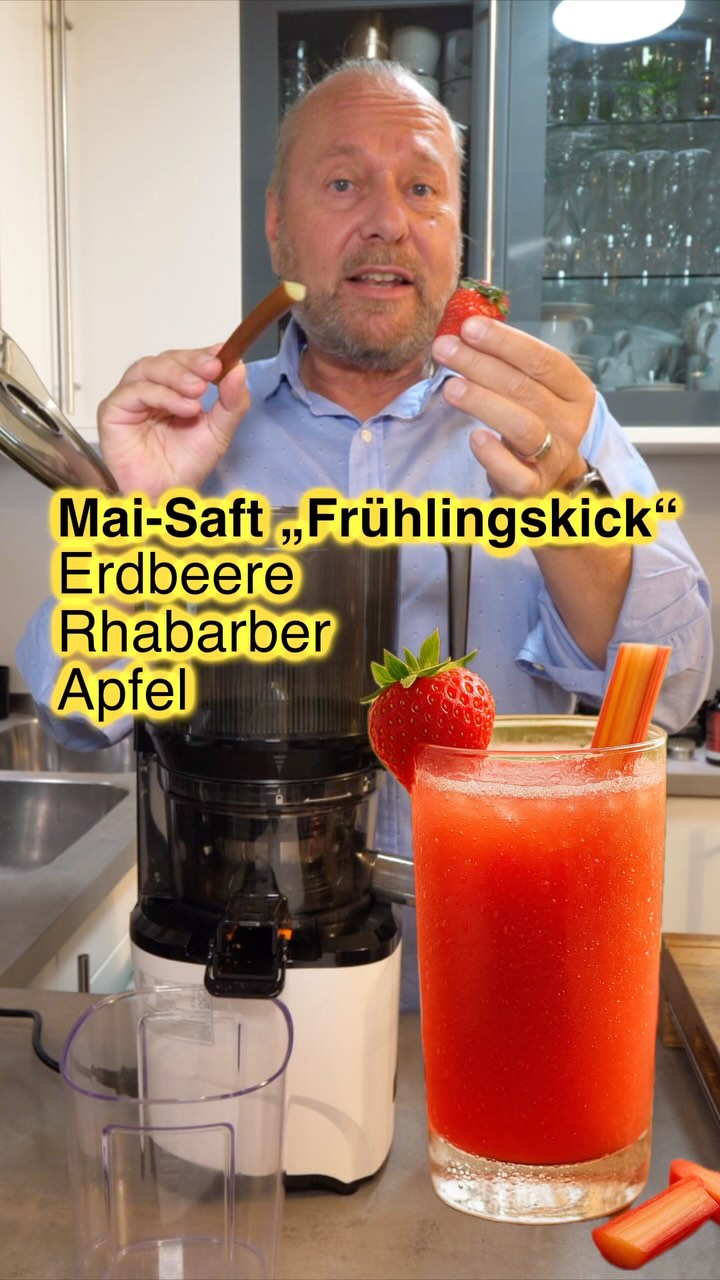 Instagram post by @feinkostkugler for Kuvings USA. Caption reads: Mai-Saft „Frühlingskick“
@kuvings Maiaktion 08.05.....