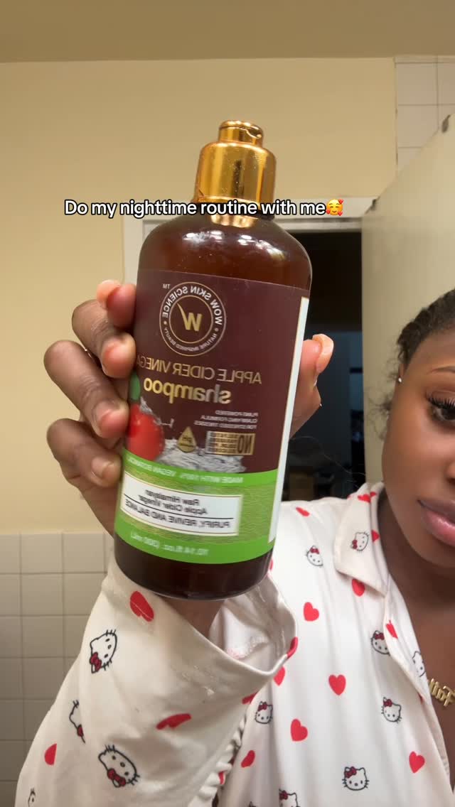 Instagram post by @keepingupwfateema for WOW Skin Science. Caption reads: Taking care of my hair before bed is my favorite....