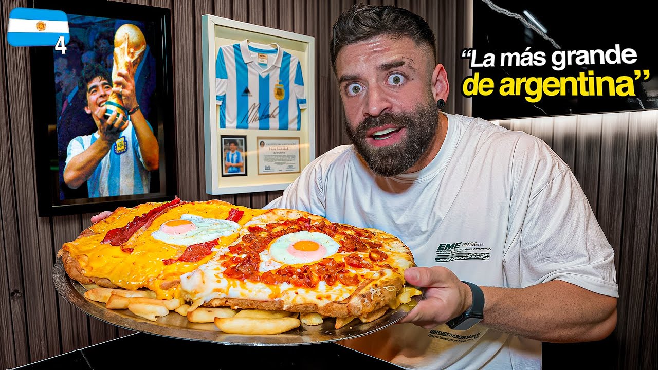 YouTube post by @esttikPlus for Prozis. Caption reads: Eating the BEST MILANESA in ARGENTINA for the....