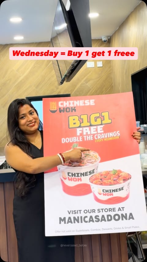 Instagram post by @never.tasted_before for Kolkata Bucketlist. Caption reads: #ad Wednesday = Buy 1 Get 1 FREE! At Mani....