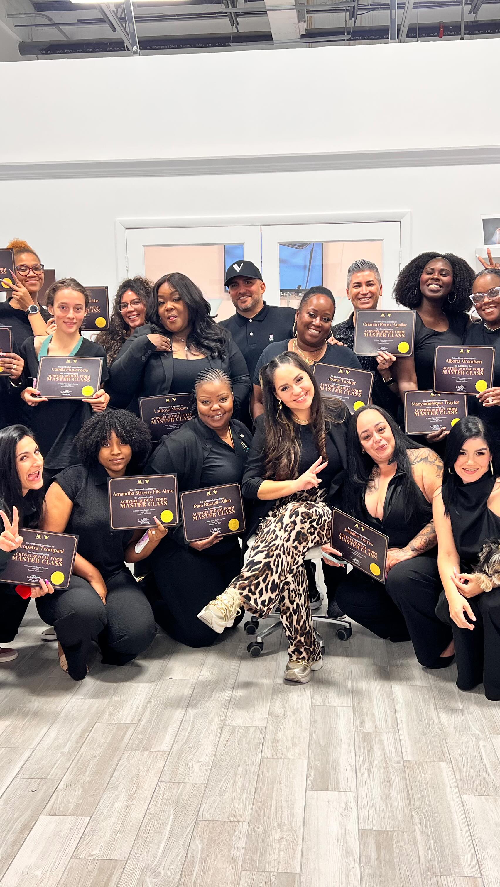 Instagram post by @daviddilorenzo for VBeautyPure. Caption reads: A lil recap of our latest Acrygel Master Class....