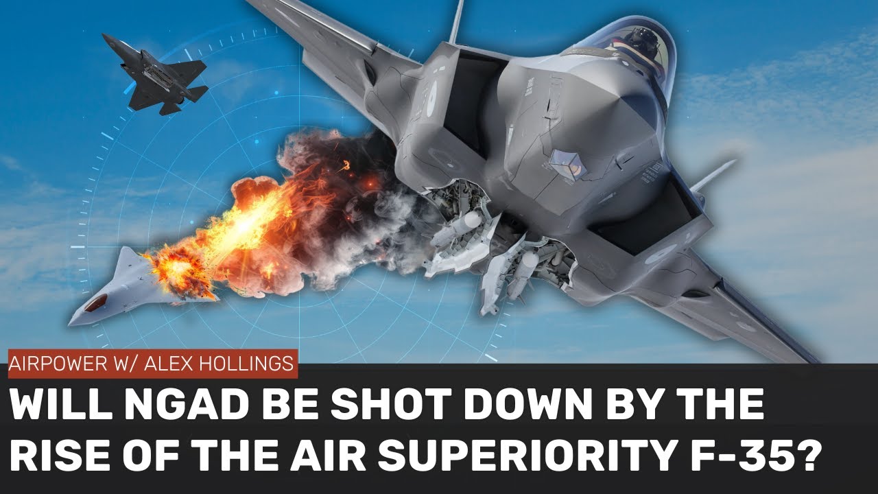 YouTube post by @SandboxxApp for Statista. Caption reads: Could the F-35 replace NGAD in the air superiority....