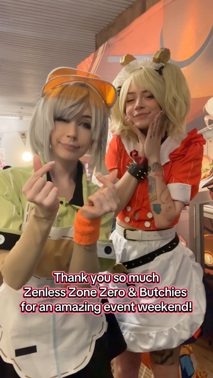 Instagram post by @f.ukuro for Zenless Zone Zero. Caption reads: #ad Thank you so much @butchies_london....