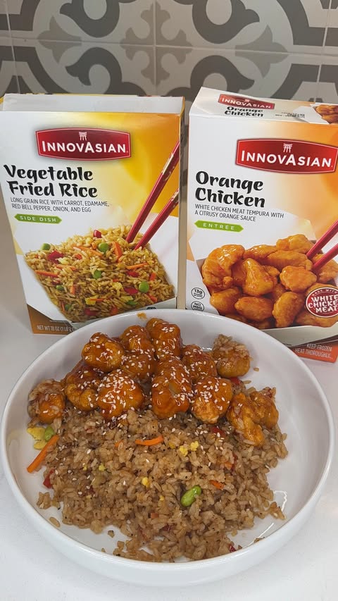 Instagram post by @cooksbya for InnovAsian Cuisine. Caption reads: We’re doing @EatInnovAsian Orange Chicken +....