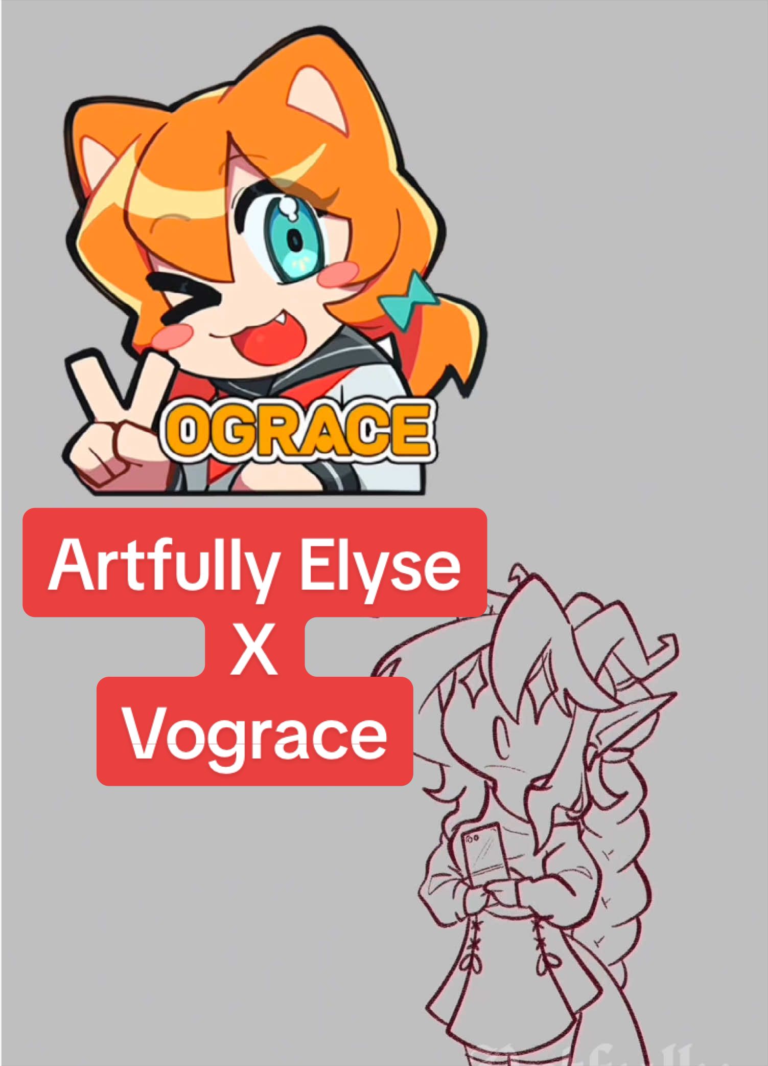 TikTok post by @artfullyelyse for Vograce. Caption reads: [...] I finally got asked to collaborate with....
