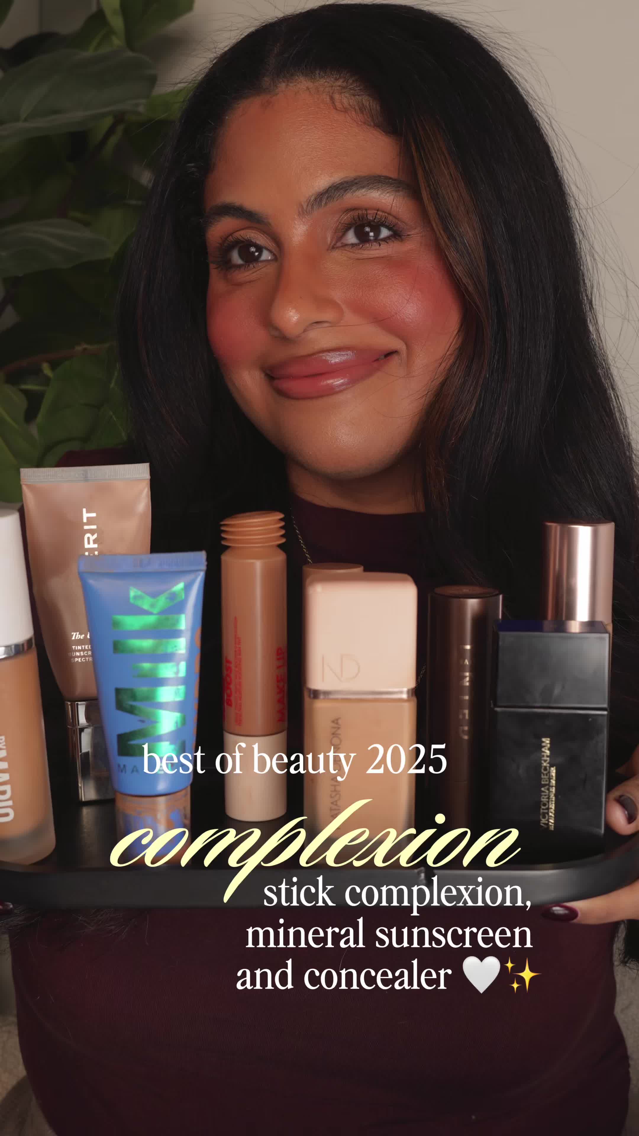 TikTok post by @paolagrl1 for LIVE TINTED. Caption reads: best of beauty 2025 complexion: stick skin tints,....