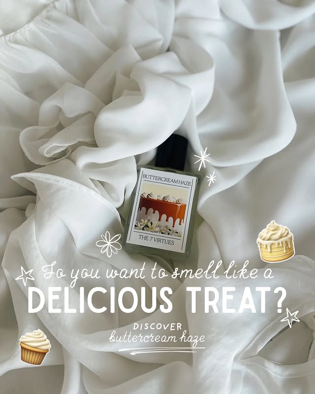 Instagram post by @scentedcloud18 for The 7 Virtues. Caption reads: 𝐁𝐮𝐭𝐭𝐞𝐫𝐜𝐫𝐞𝐚𝐦 𝐇𝐚𝐳𝐞 | 𝐓𝐡𝐞 𝟕....