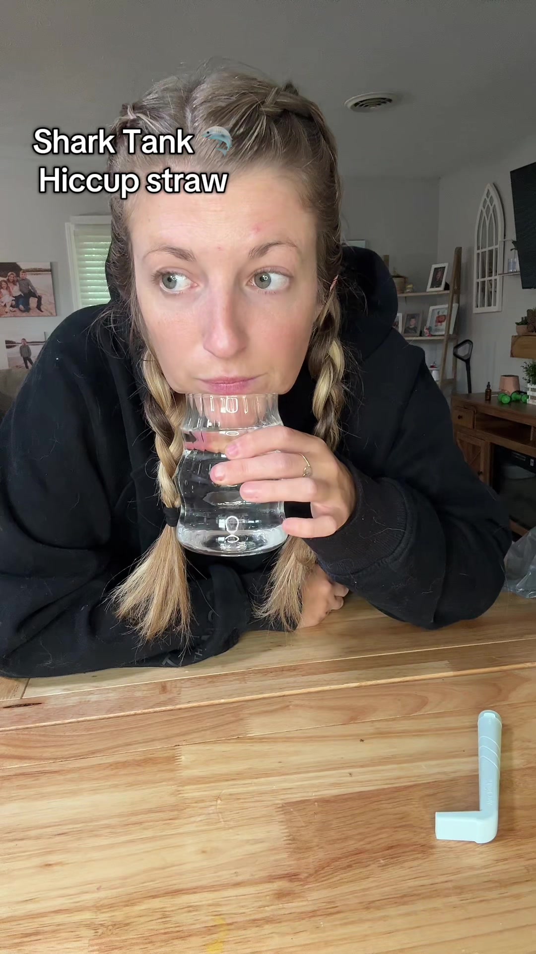 TikTok post by @josilbrooks for HiccAway. Caption reads: [...] this hiccup straw actually works @HiccAway -....