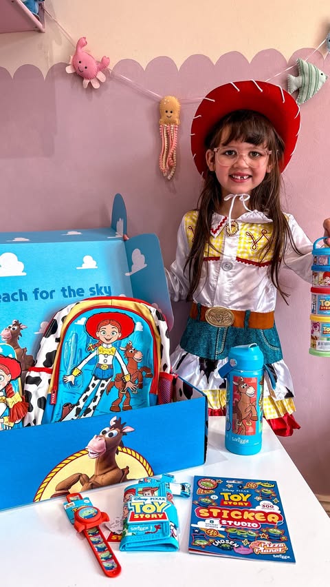 Instagram post by @the.southend.mummy for Smiggle. Caption reads: 🤠 Toy Story at Smiggle 🤠 @smiggle_uk (AD - PR....