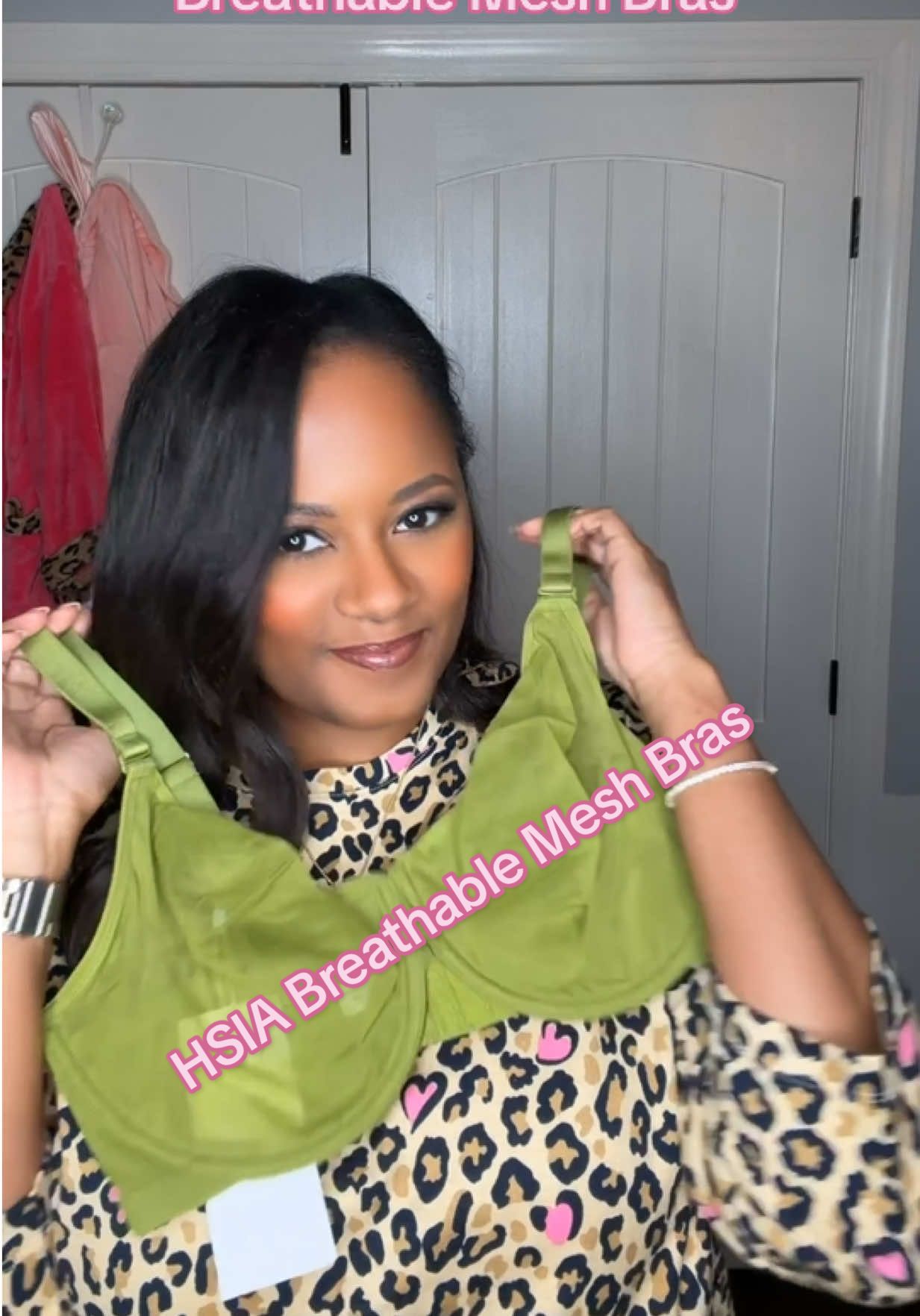 TikTok post by an influencer for HSIA Lingerie. Caption reads: 38DDD & they run true to size with the same low....