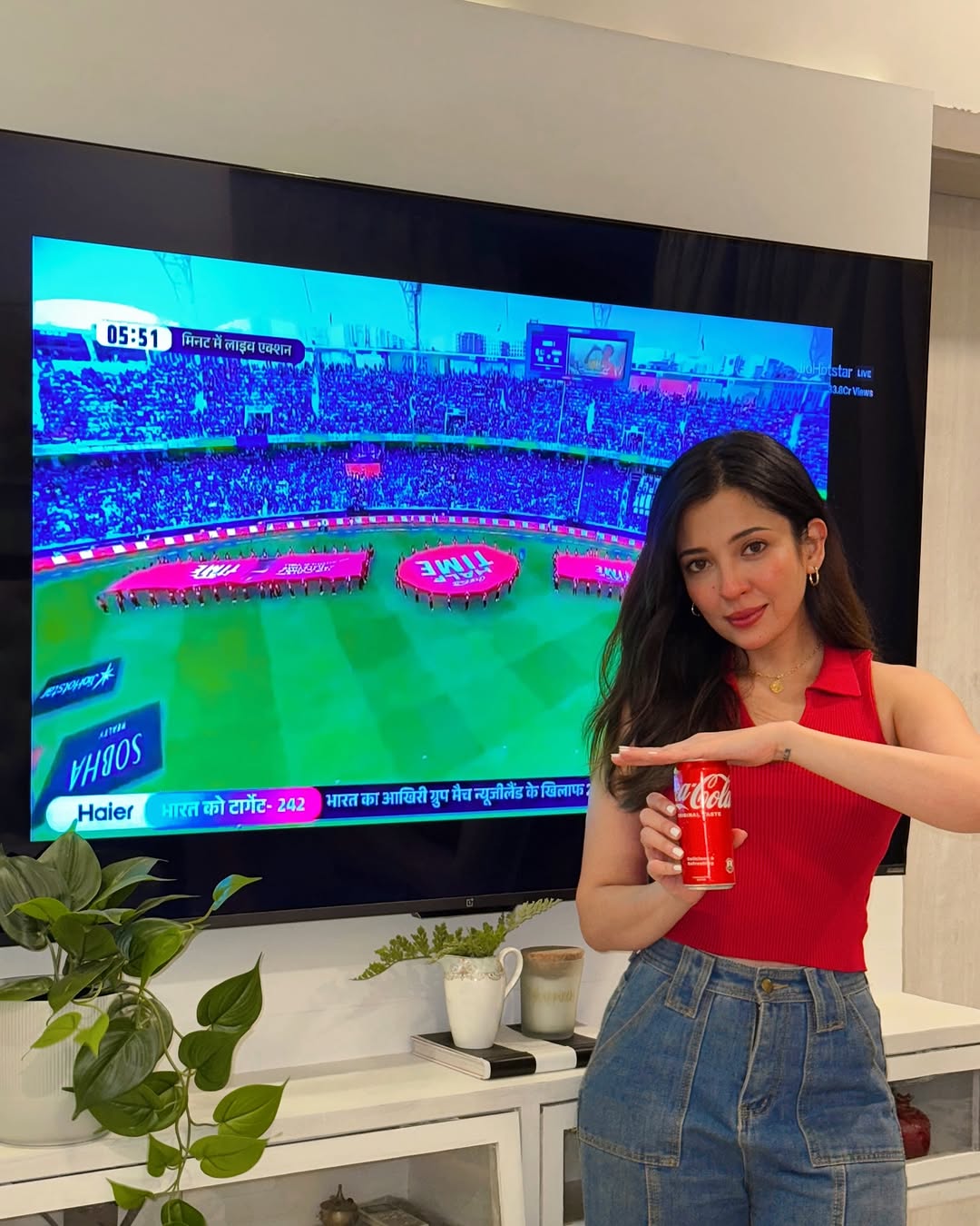 Instagram post by @barkhasingh0308 for Coca-Cola India. Caption reads: Half time, Coke time 🥤

Come on INDIAAAAAAAA....