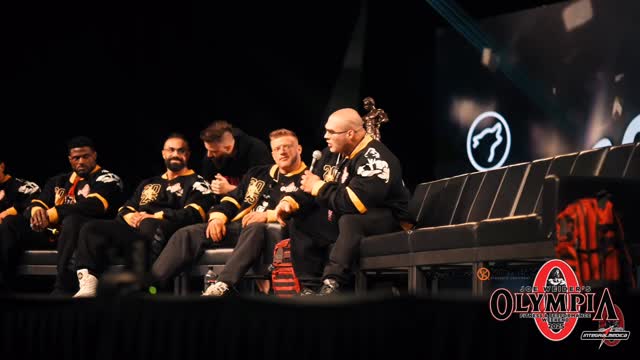 Instagram post by @mrolympiallc for WOLFpak. Caption reads: [...] Press Conference
Brought to you by....