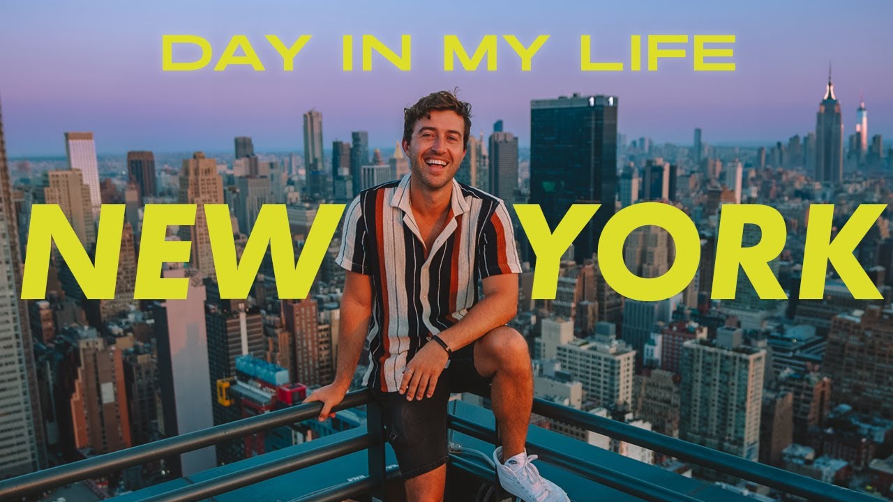 YouTube post by @brettconti for WeWork. Caption reads: LIVING IN NYC | A Realistic Day in My Life.