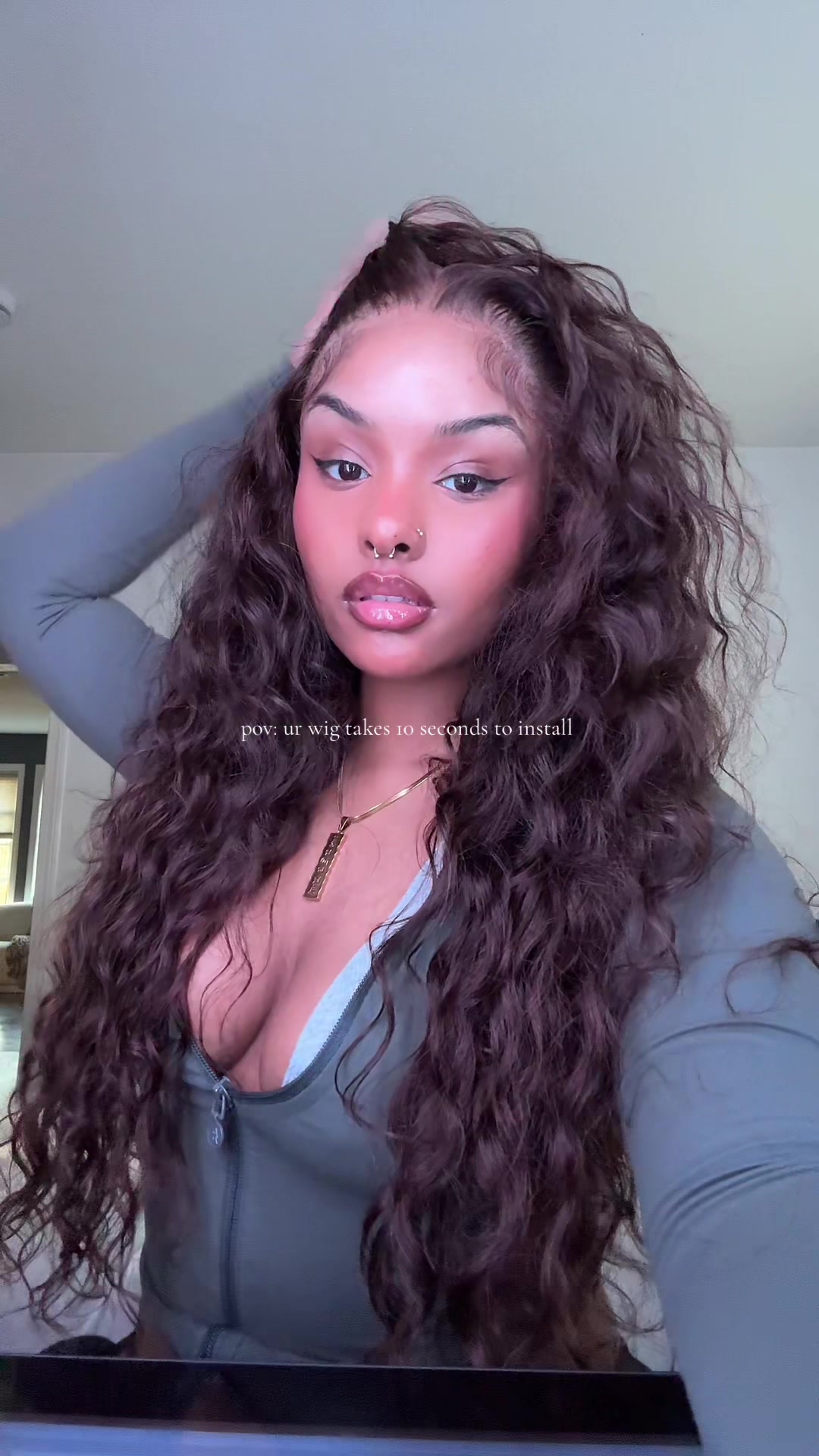 TikTok post by @bbydollaz for Megalook. Caption reads: code ZM15 for $15 off  @Megalookhair @Megalookhair....