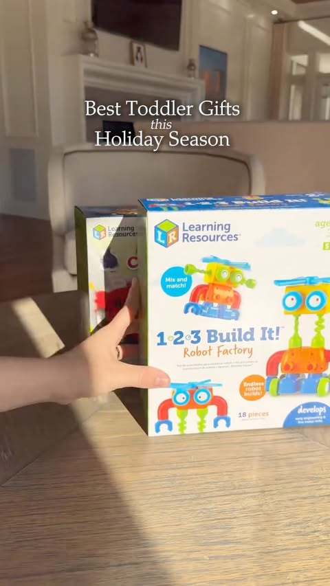 Instagram post by @withalbinaa for Learning Resources. Caption reads: 3 @LearningResources must-haves gifts for the....