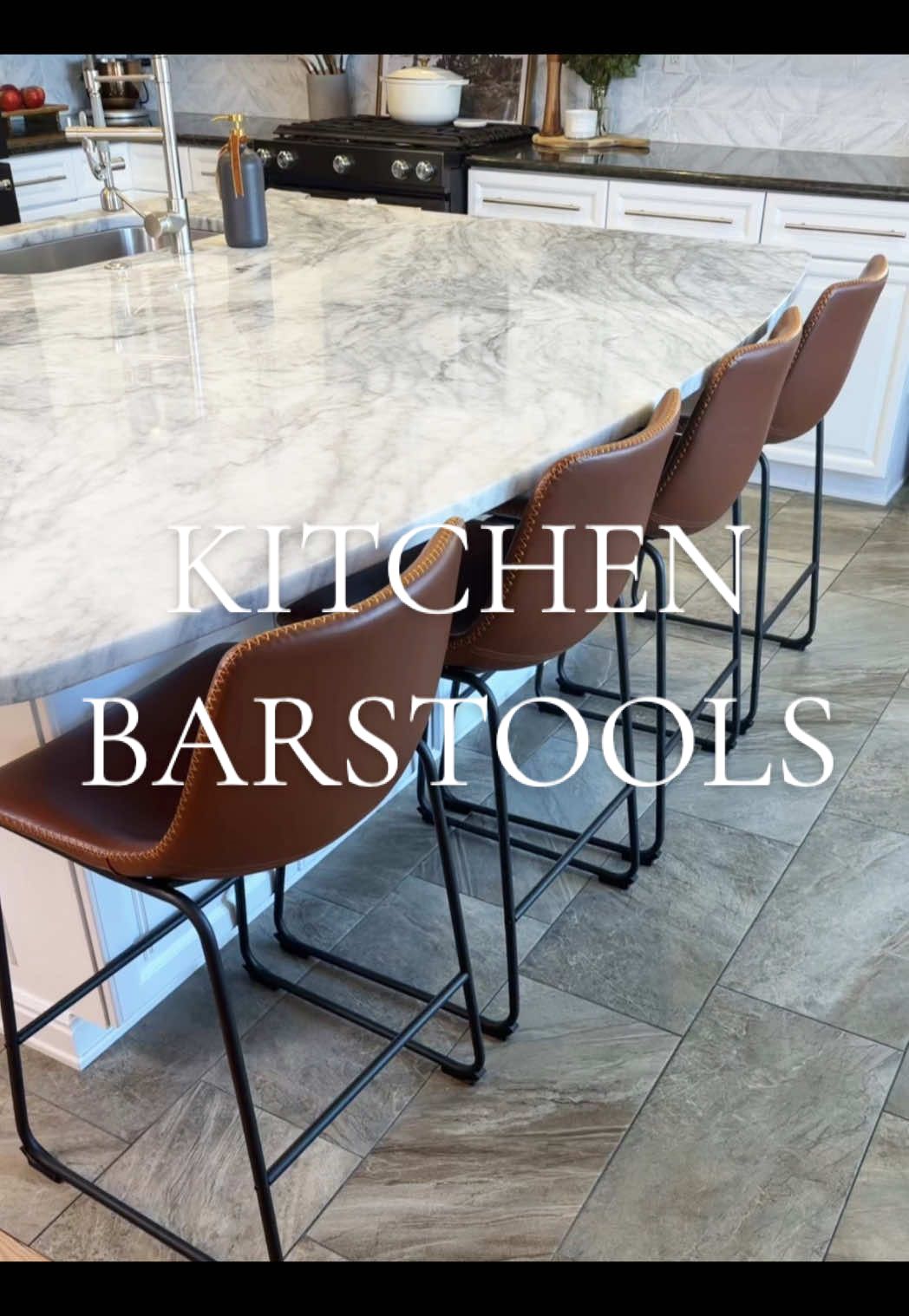TikTok post by @maihomestyle for Sweet Furniture Plus. Caption reads: Kitchen Counter Bar Stools- @Sweet Furniture Plus....