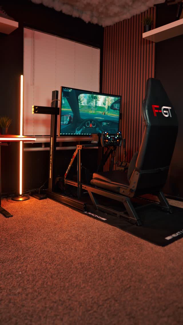 Instagram post by @lukdonttrip for Next Level Racing. Caption reads: [...] • • • • #simracing #simcockpit....