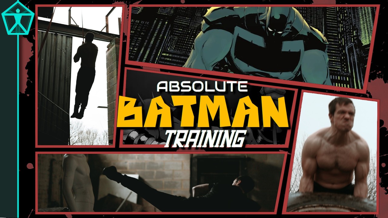 YouTube post by @TheBioneer for VIVOBAREFOOT. Caption reads: How to Train Like Absolute Batman - BRUTAL....
