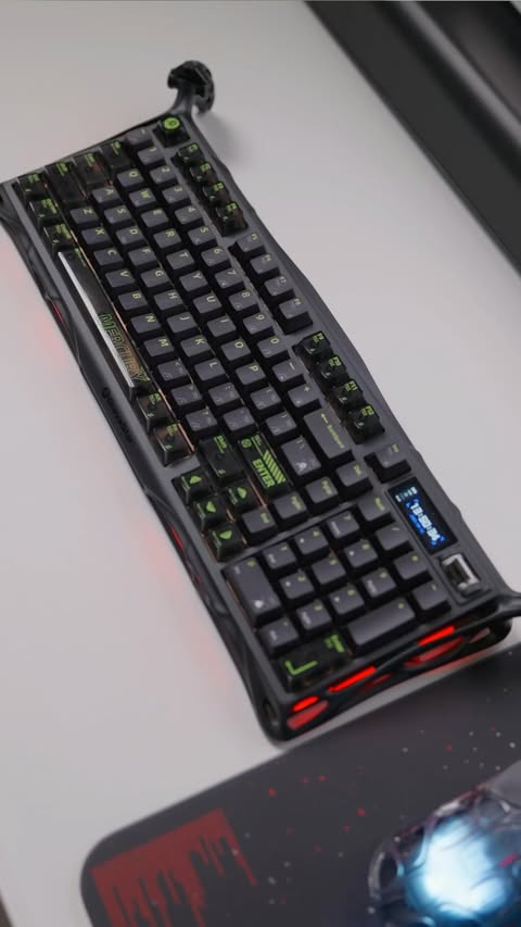 Instagram post by @mikebanh_ for GravaStar. Caption reads: The Endgame Full-Size Keyboard. Gravastar Mercury....