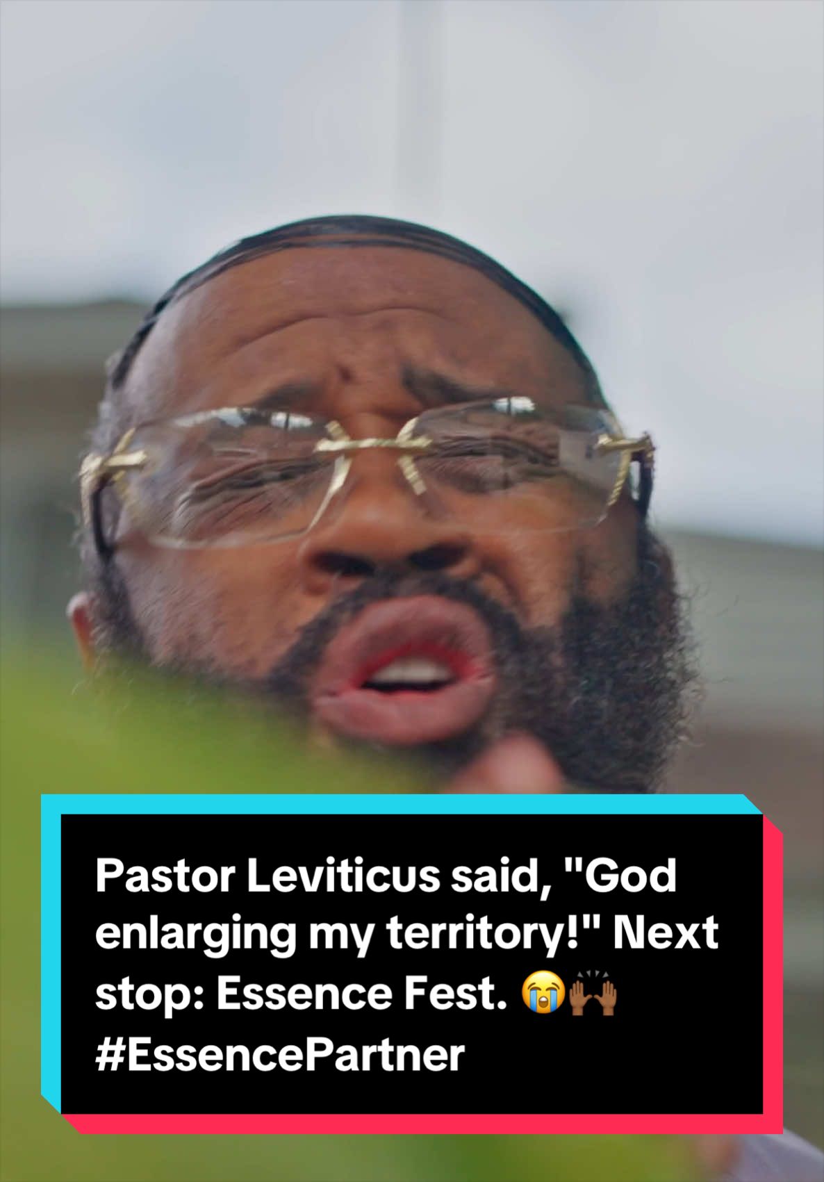 TikTok post by @pastorleviticus for ESSENCE. Caption reads: [...] enlarging my territory!" Next stop: Essence....