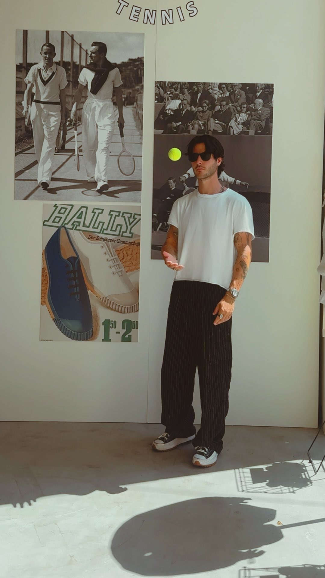 Instagram post by @thetennis101 for Bally. Caption reads: Take my money 😍.