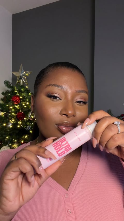 Instagram post by @flokay.ugc for Collection Cosmetics. Caption reads: [...] extra hold setting spray from....