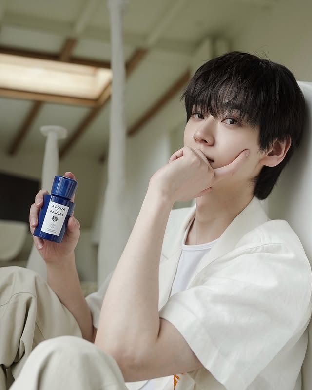 Instagram post by @mingingyo for Acqua di Parma. Caption reads: 🍀🌞 @acquadiparma.
