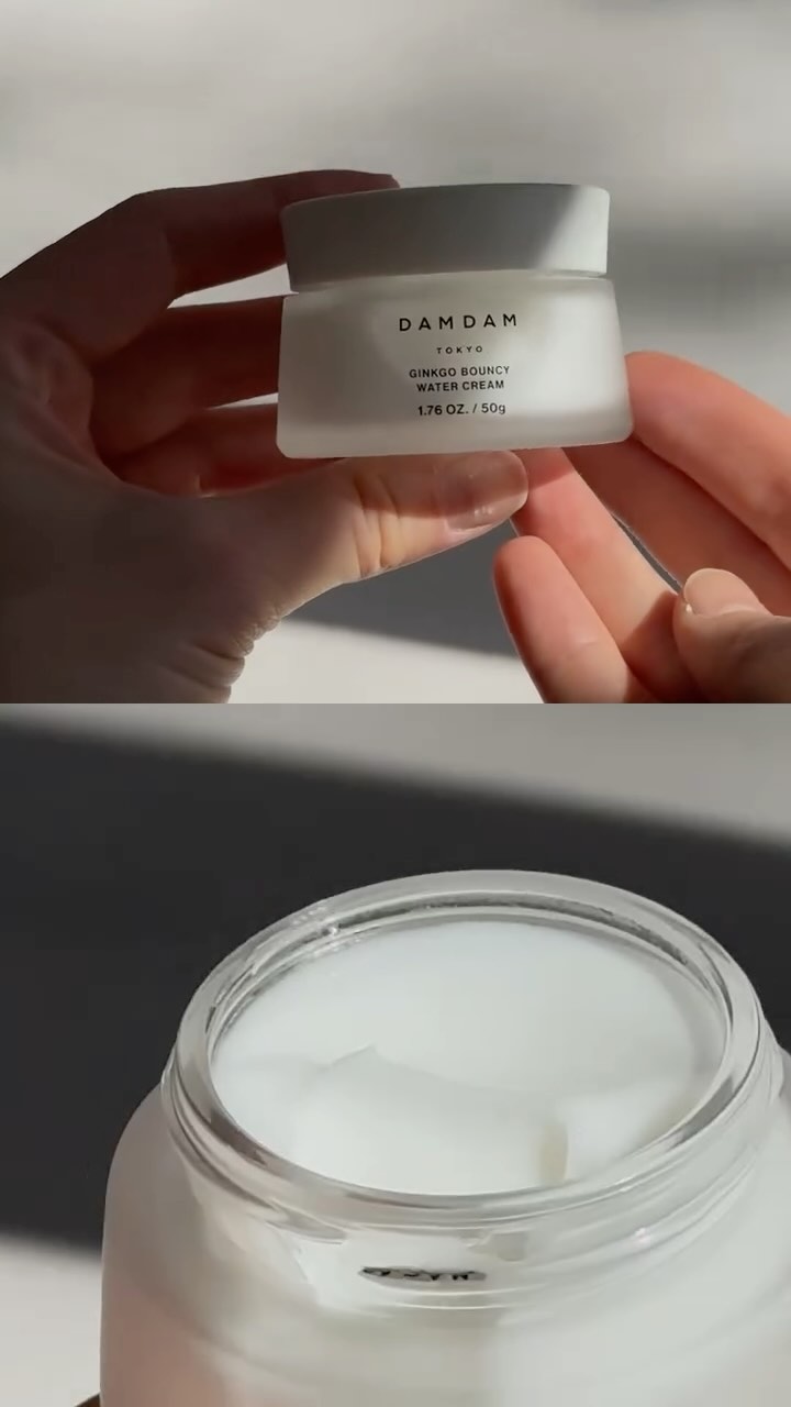 Instagram post by @kate_sivachenko for DAMDAM. Caption reads: Unboxing Japanese skincare from DAMDAM TOKYO ✨....