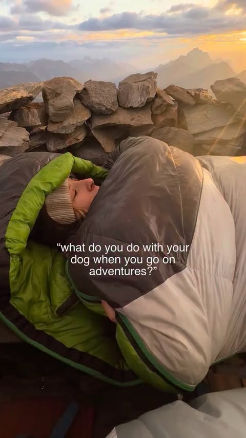 Instagram post by @colapetra for The North Face. Caption reads: wait for it 🌄 sleeping bag @thenorthface *adv....