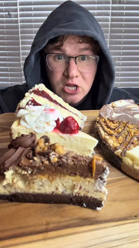 Instagram post by @cjspencerfit for The Cheesecake Factory. Caption reads: Cheesecake Factory Cheesecake Vs Store Bought....