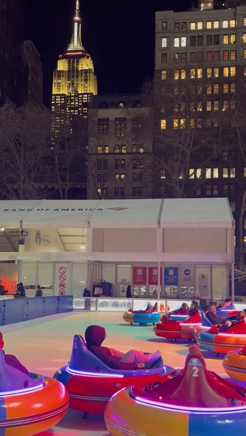 Instagram post by @nyckiddoos for Bank of America. Caption reads: [...] this Friday at @bryantparknyc Winter....