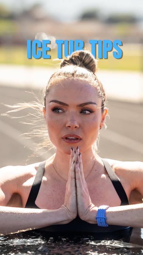 Instagram post by @_charihawkins for Fitbit. Caption reads: ICE BATHS!! 🥶🧊 Ever wonder “How cold?”, “How....