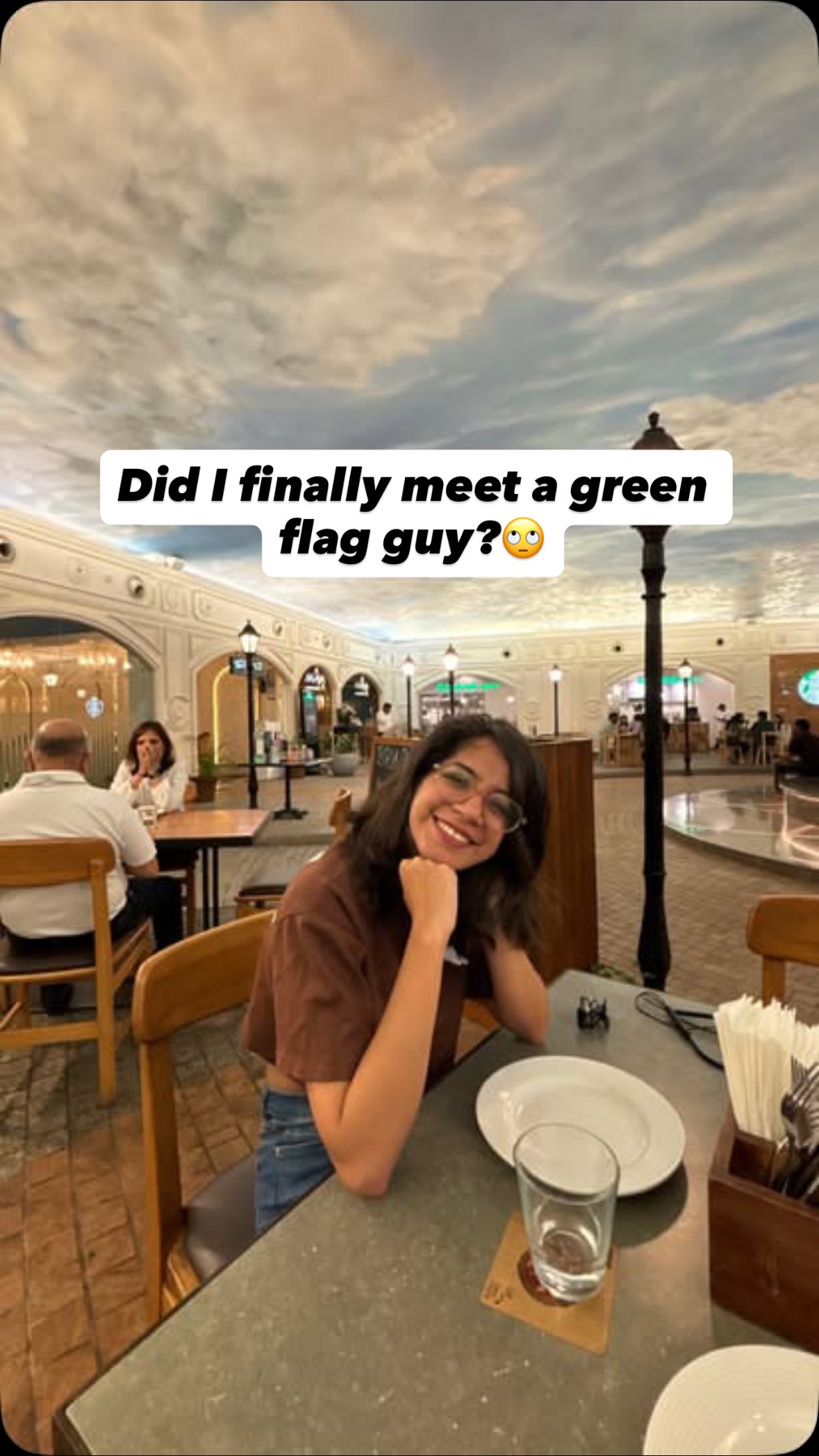 Instagram post by @muskan.madaan_ for Tinder. Caption reads: A tinder date restored my faith in men😭

Tell me....