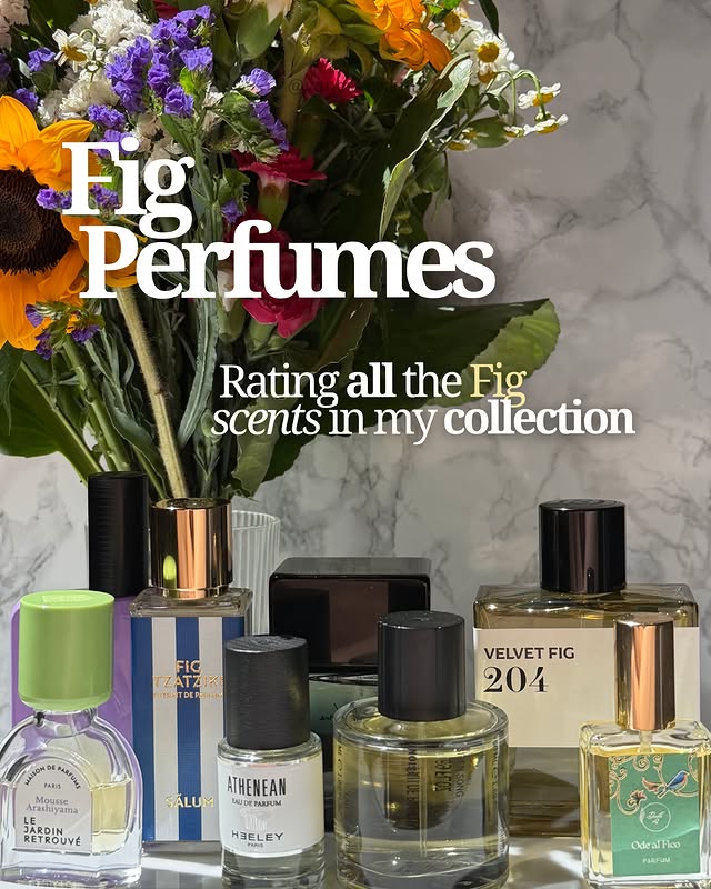 Instagram post by @vanessasskin for Bon Parfumeur. Caption reads: I love fig perfumes so I thought I’d do a little....