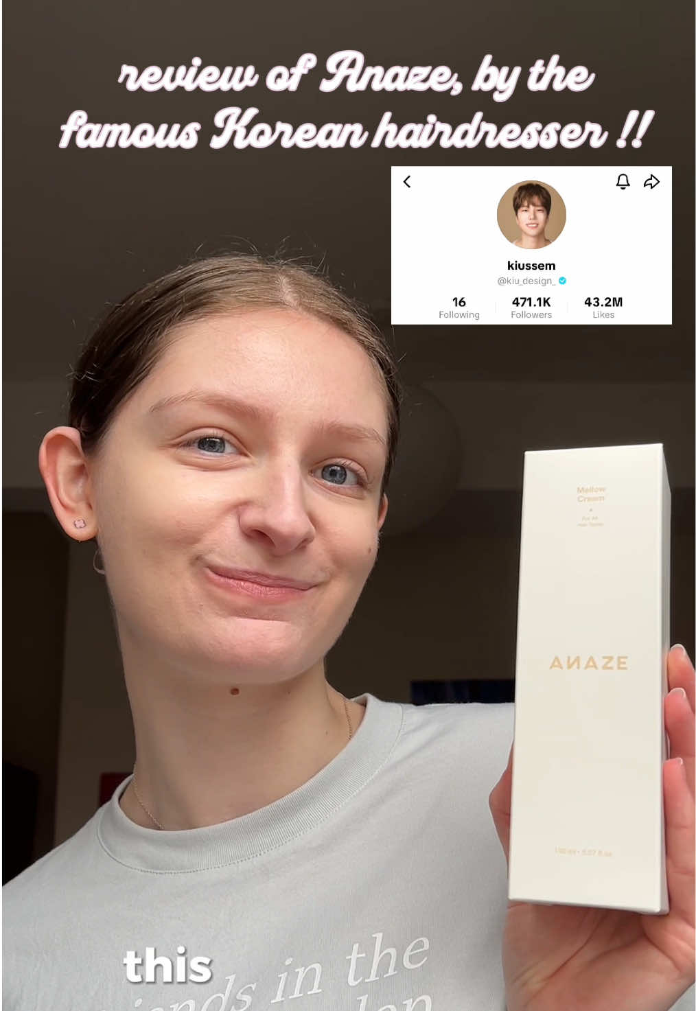 TikTok post by @eveandhoon for HEMEKO. Caption reads: [...] he created this Mellow Cream sold at @HEMEKO....