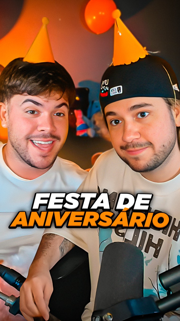 Instagram post by @brino for Shopee. Caption reads: POV: VC E SEU AMIGO ORGANIZANDO O ANIVERSÁRIO....