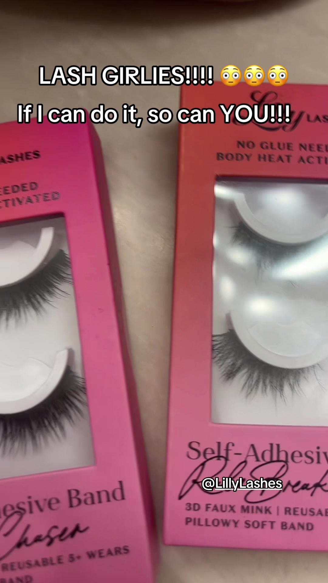 TikTok post by @barfootfarms82 for Lilly Lashes. Caption reads: Lashes intimidate me so I always opt out of....